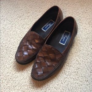 Mens Italian leather designer cognac 11 m shoe